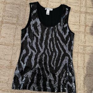 100% Cotton sequin Zebra tank